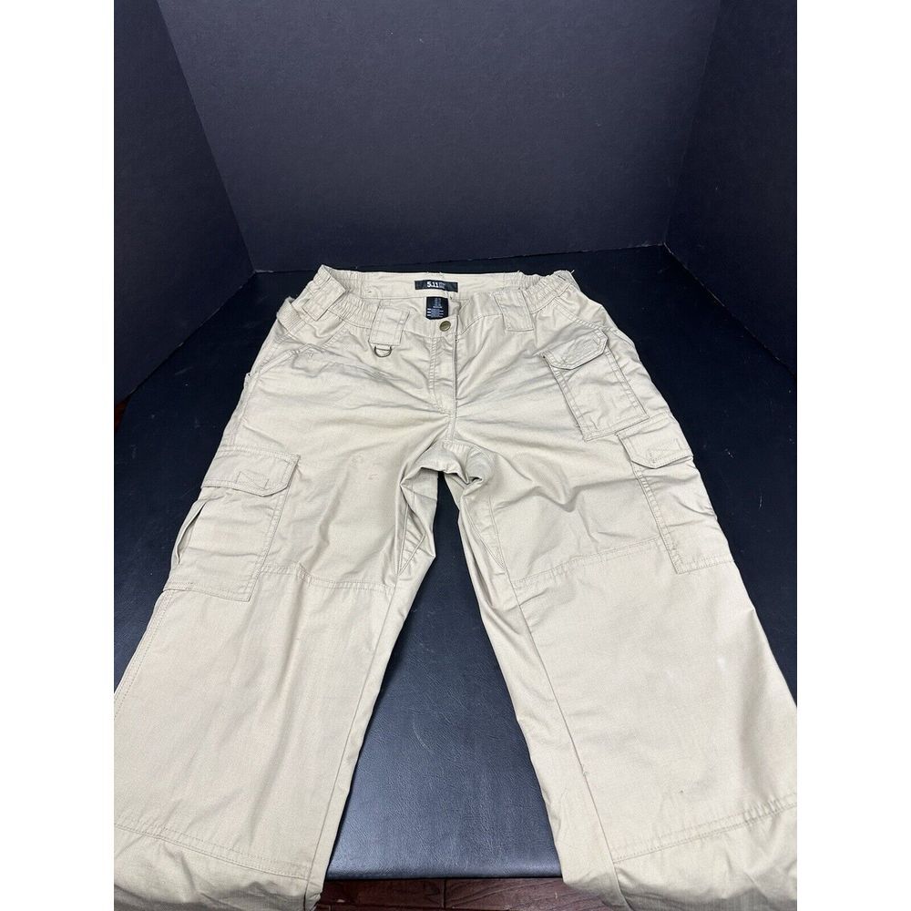 5.11 Tactical Pants Cargo TLBLIN-4389-1 Waist 32x27 Brown Beige Womens Youth Men - Picture 6 of 15